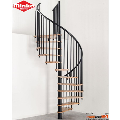 Spindeltreppe Spiral Smart Ø 100 cm Buche